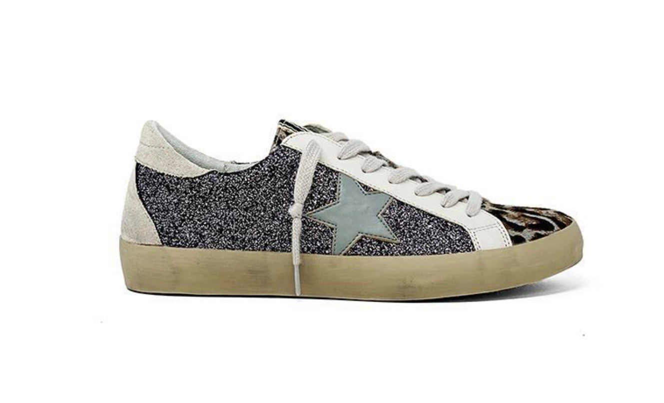 Shu Shop Paula Grey Star/Leopard Shoes Toddler