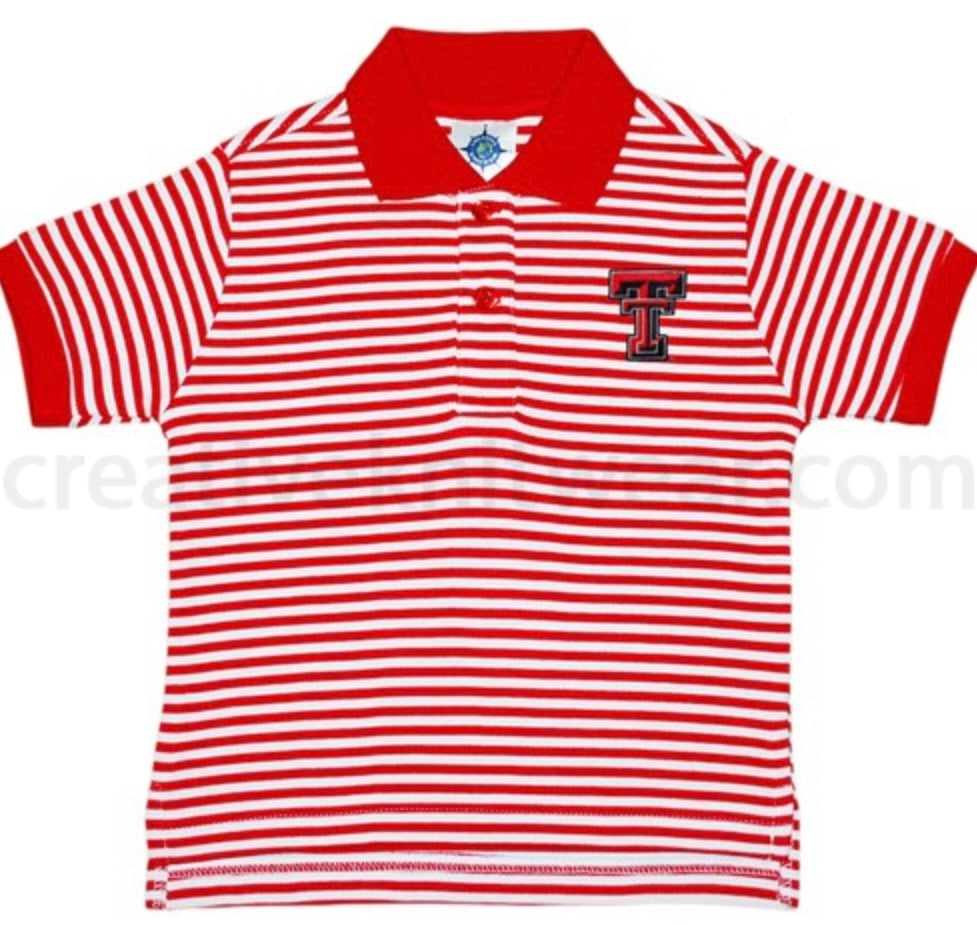 Texas Tech Red/White Stripe Polo