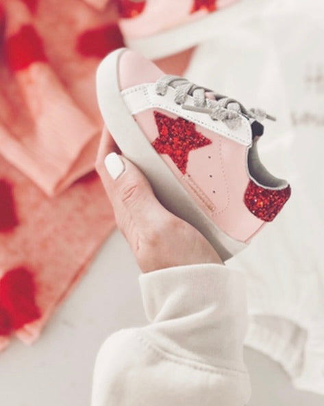 Pink and Red Glitter Star Shoe