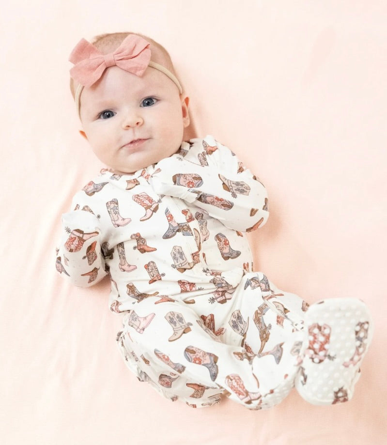 Future Cowgirl Ruffle Zipper Footie