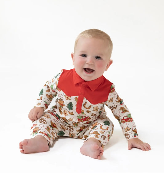 Cowboy Christmas Romper