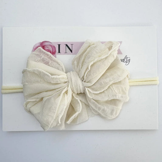 Mini Ruffled Headband - ivory