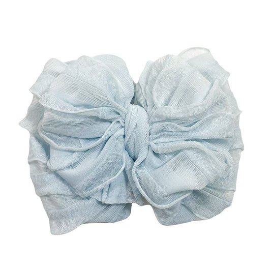 Ruffled Headband - sky blue