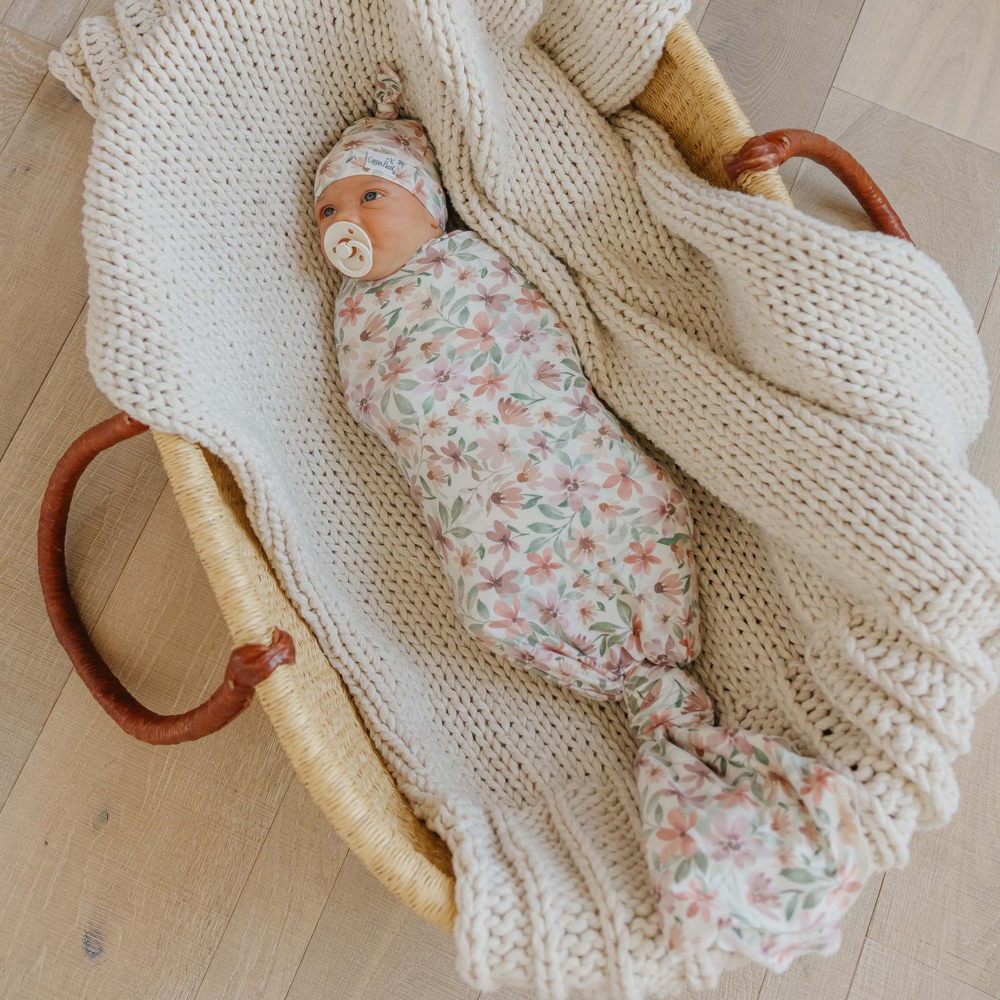 Copper Pearl Knit Swaddle Blanket - Natalie