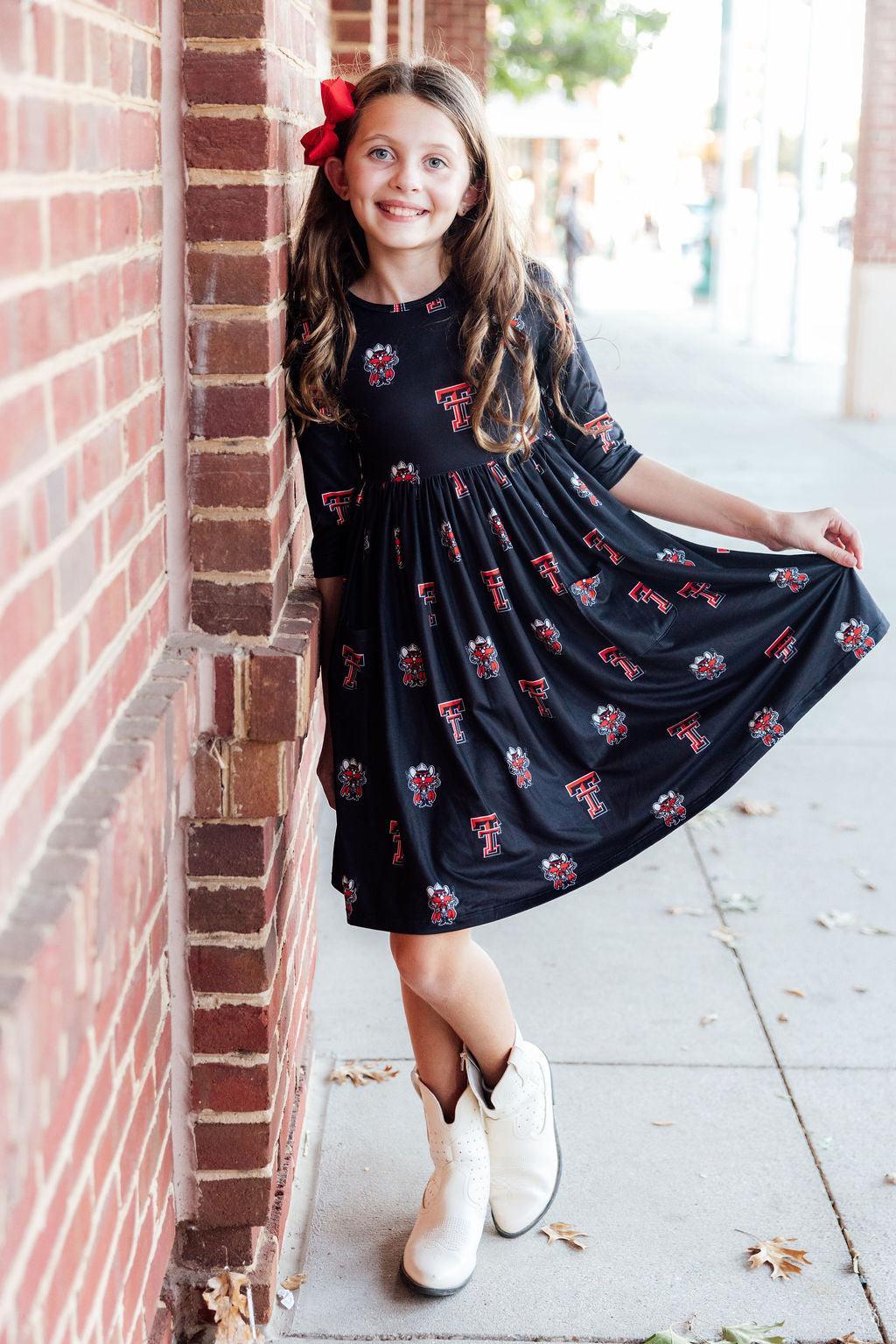 Texas Tech Black Raider Red Twirl Dress