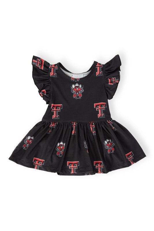 Texas Tech Black Flutter Twirl Bodysuit