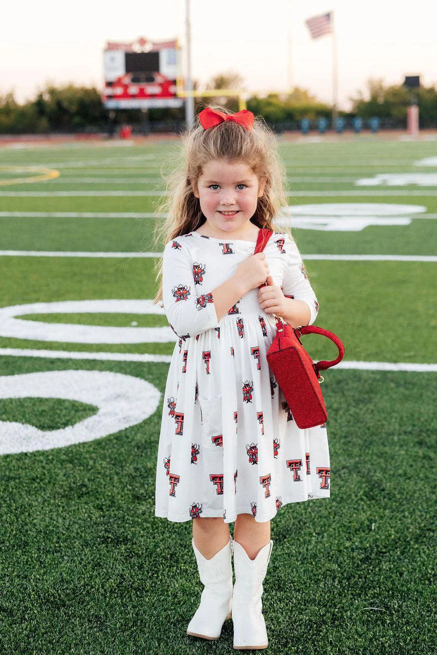 Texas Tech White Raider Red Twirl Dress