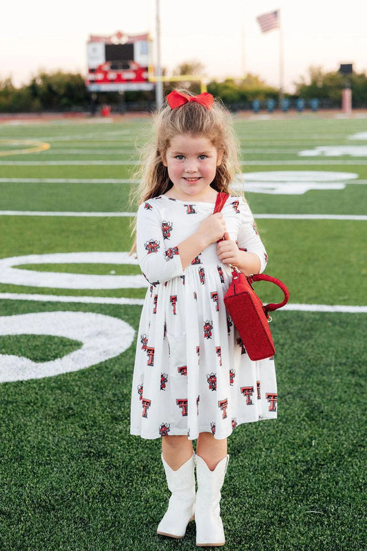 Texas Tech White Raider Red Twirl Dress