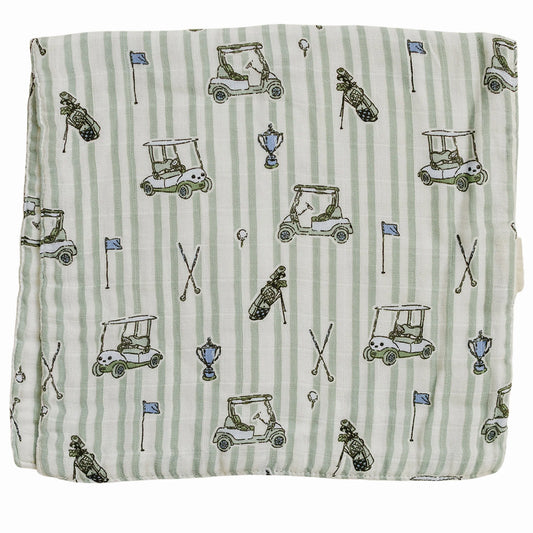 Tee Time Muslin Burp Cloth
