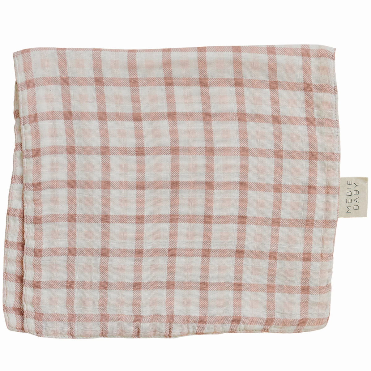 Pink Gingham Muslin Burp Cloth