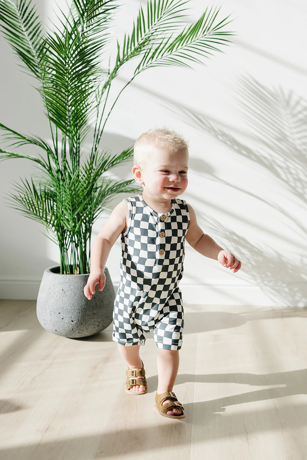 Charcoal Wavy Romper