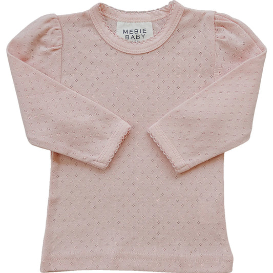 Pink Pointelle Tee