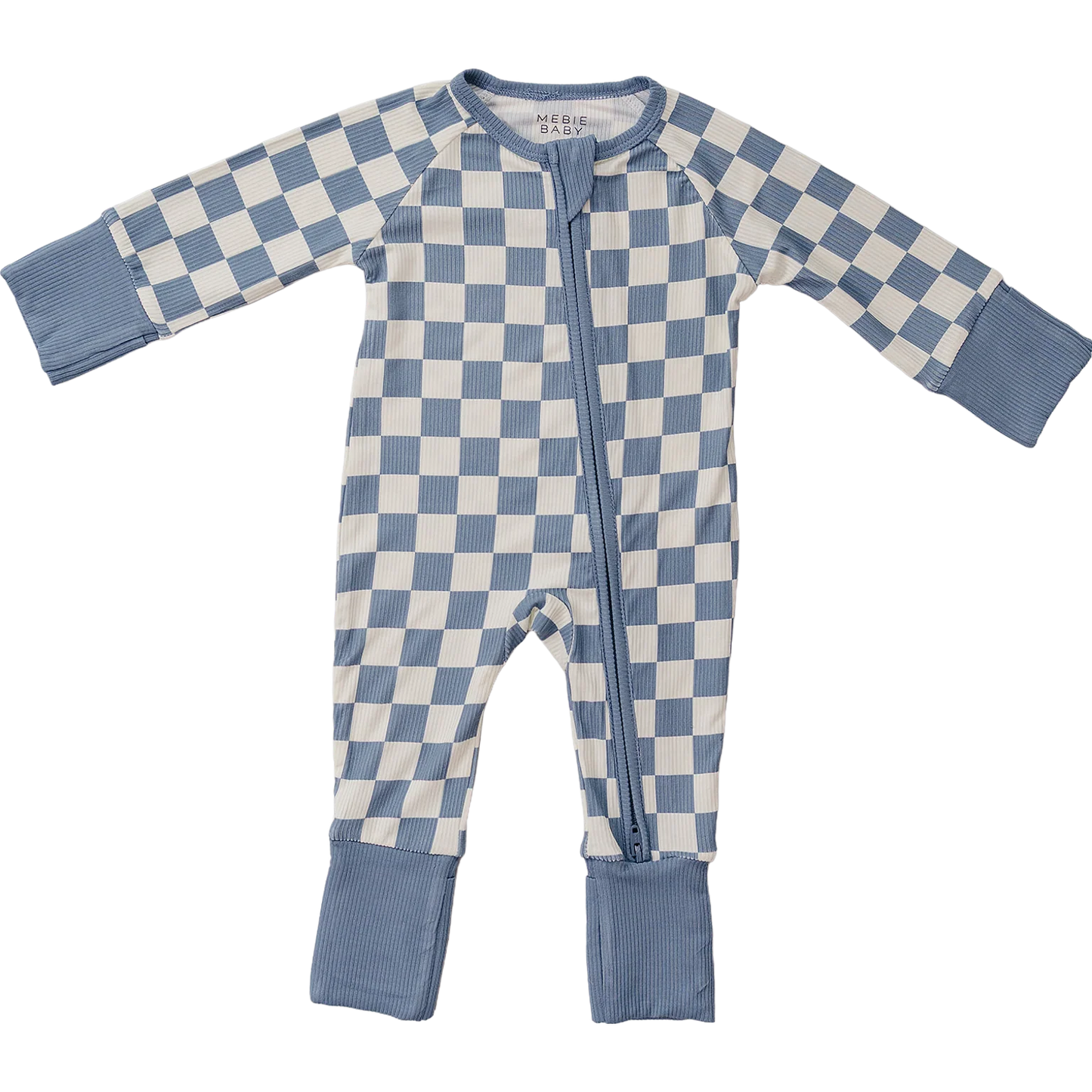 Blue Check Bamboo Zipper