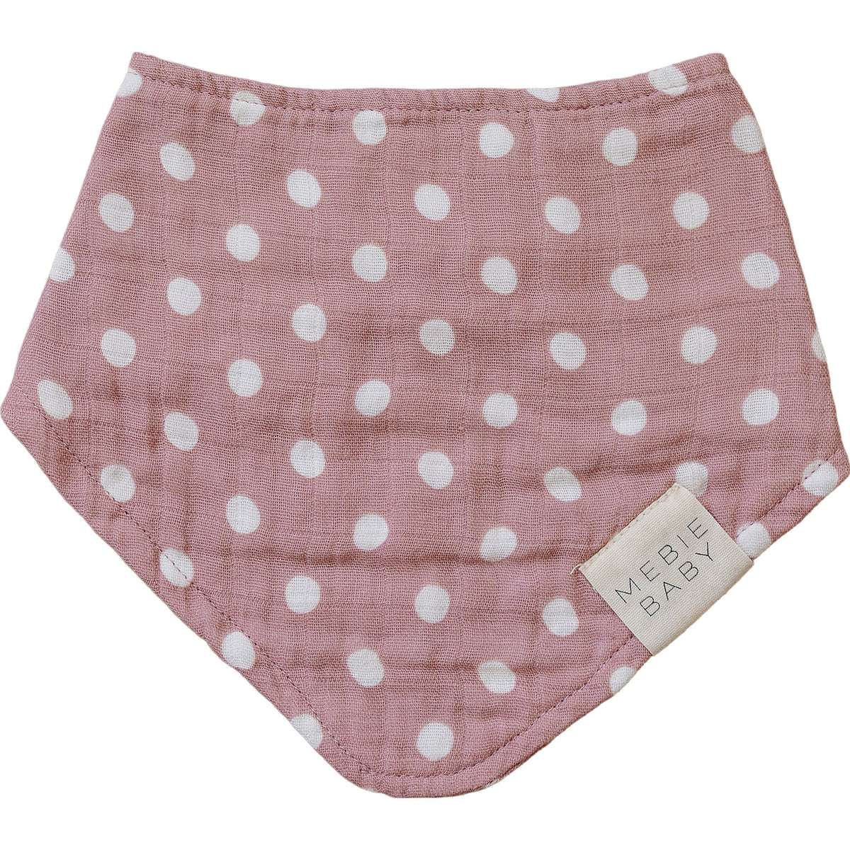 Pink Polka Dot Muslin Bib