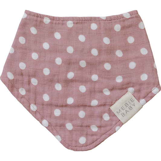 Pink Polka Dot Muslin Bib