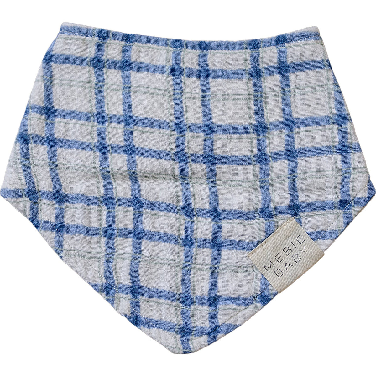 Blue/Green Plaid Muslin Bib