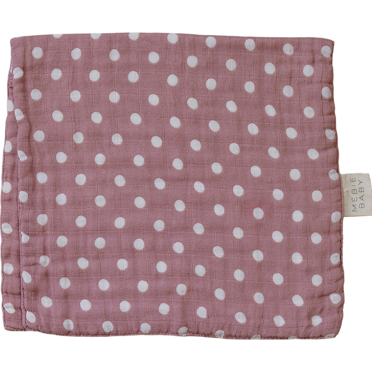 Pink Polka Dot Muslin Burp Cloth