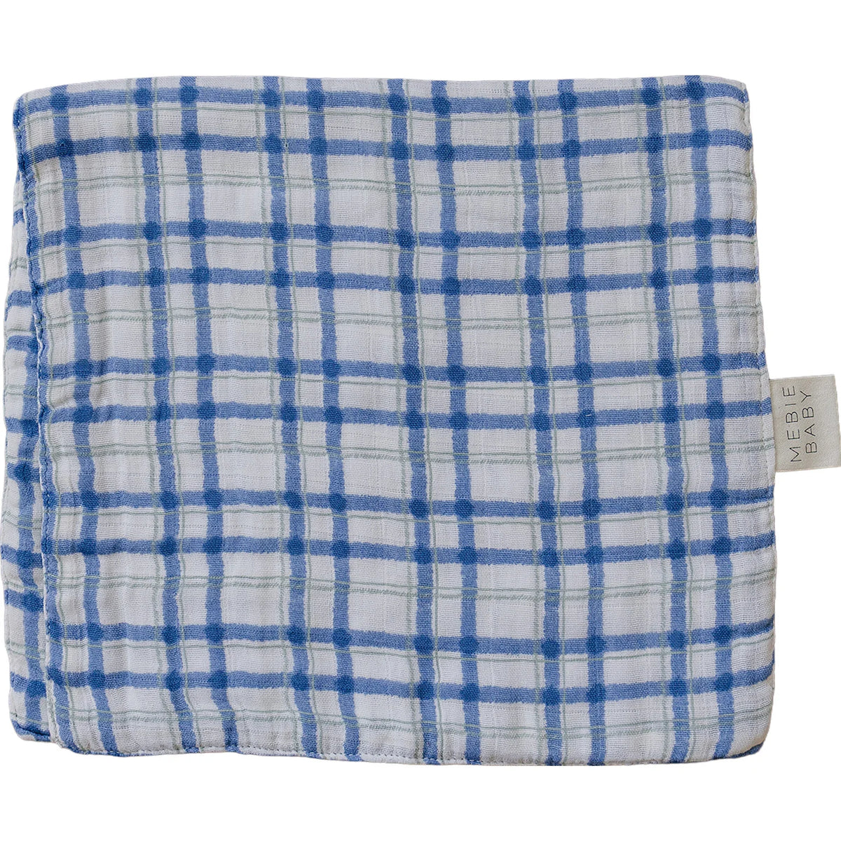 Blue/Green Plaid Muslin Burp Cloth