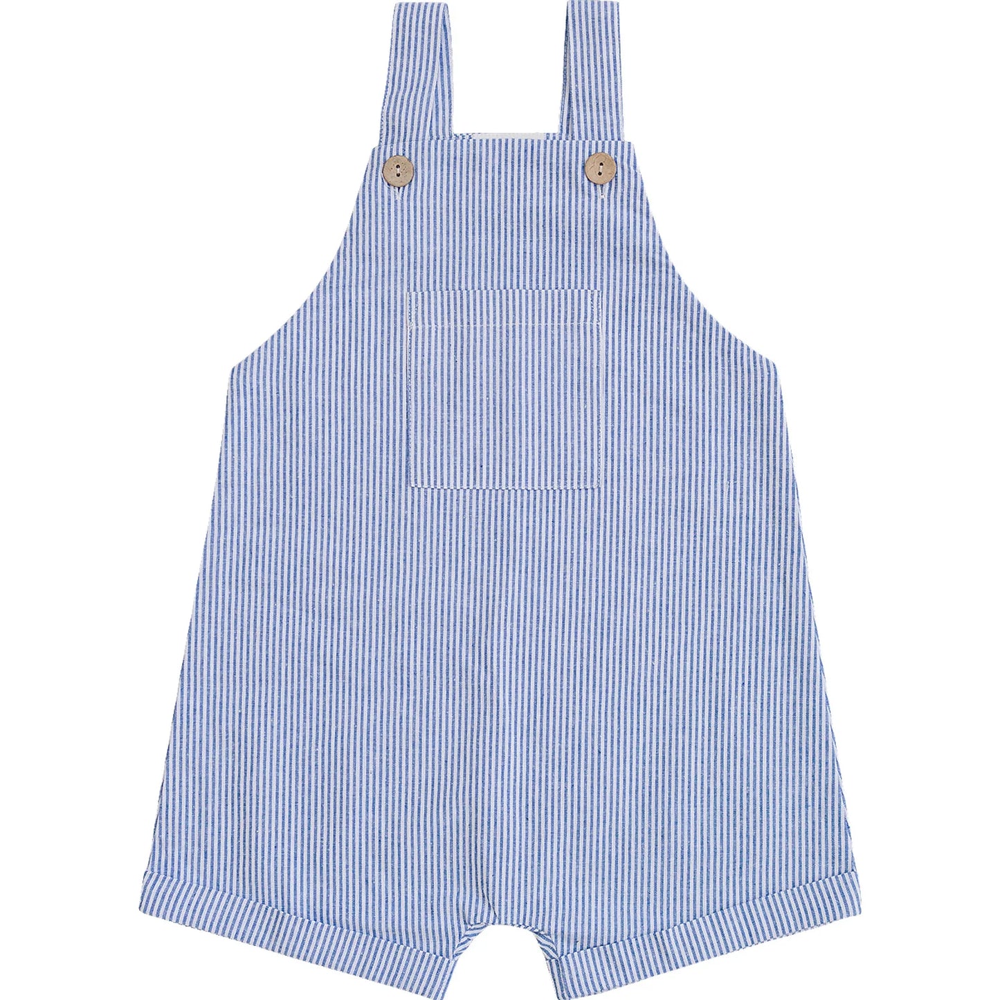 Blue Stripe Linen Overalls