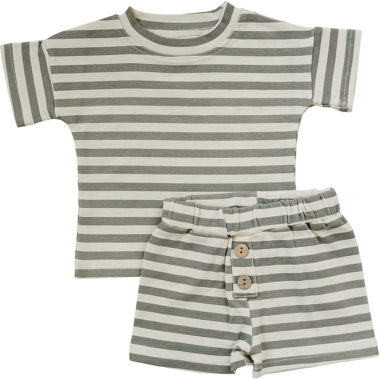 Sage Stripe Short Set