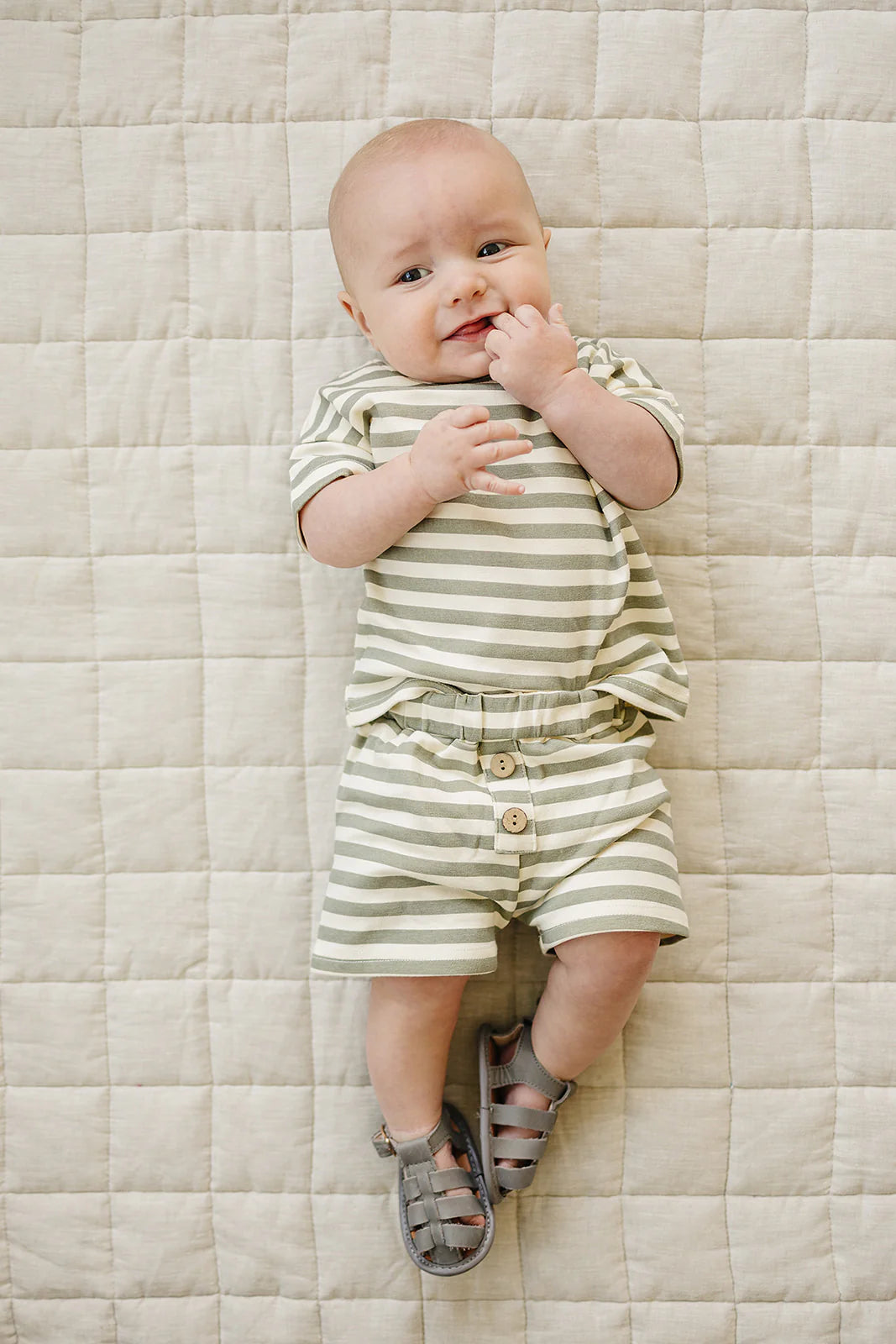 Sage Stripe Short Set