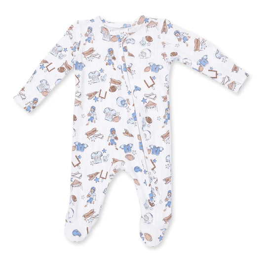 Football Nursery Zipper Footie