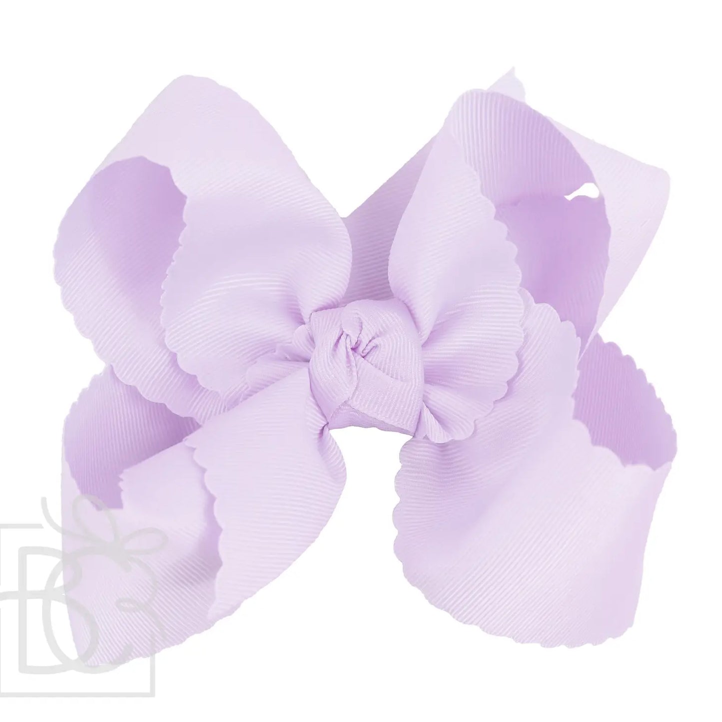 6.5" Scalloped Edge Grosgrain Bow-Powder Orchid