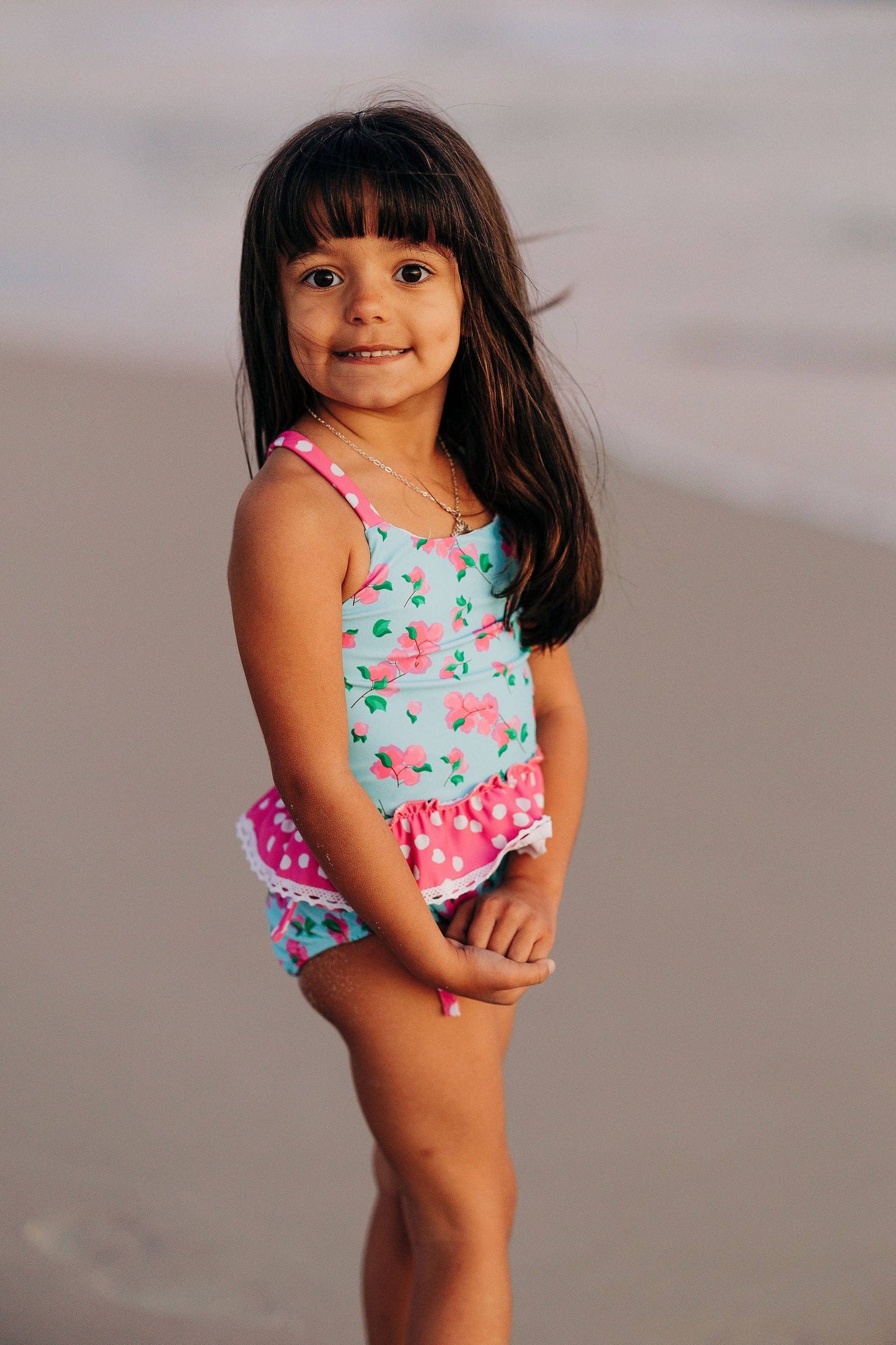 Ruffle Tankini - Bougainvillea