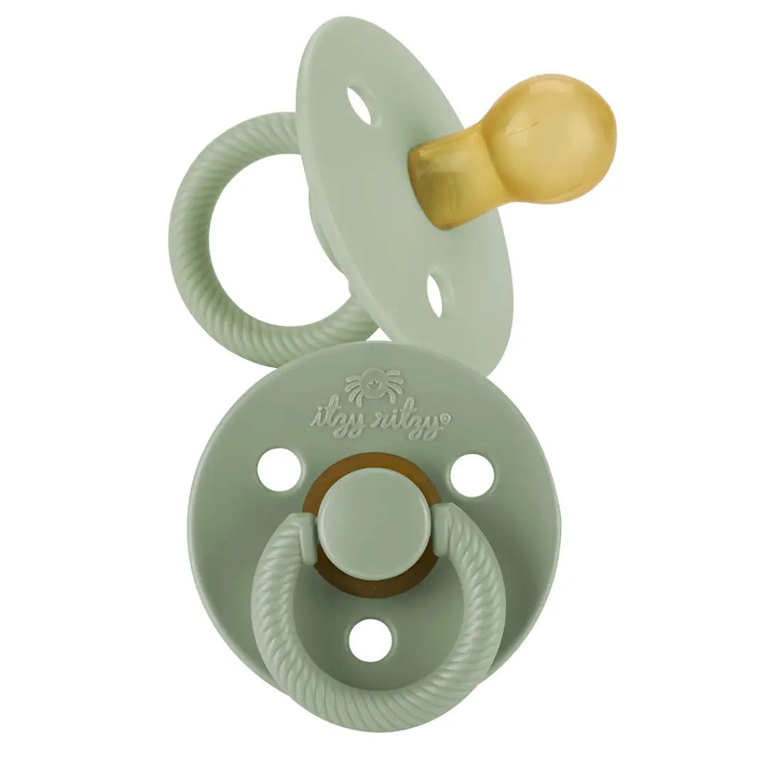 Itzy Soother Natural Rubber Paci Set - Succulent/Agave