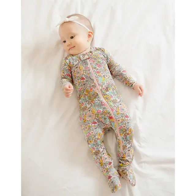 Floral Baby Footie