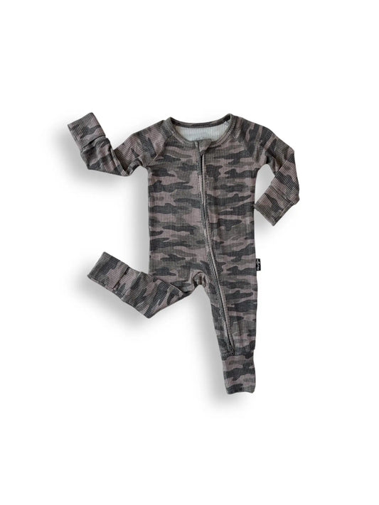 Chris Camo Ribbed Zip Romper