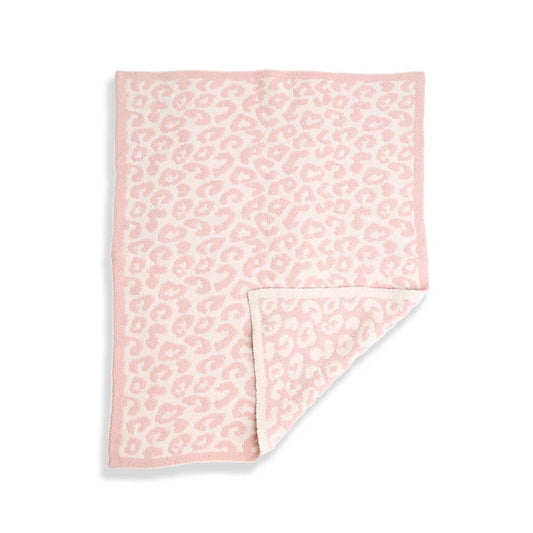 Soft Pink Leopard Print Blanket