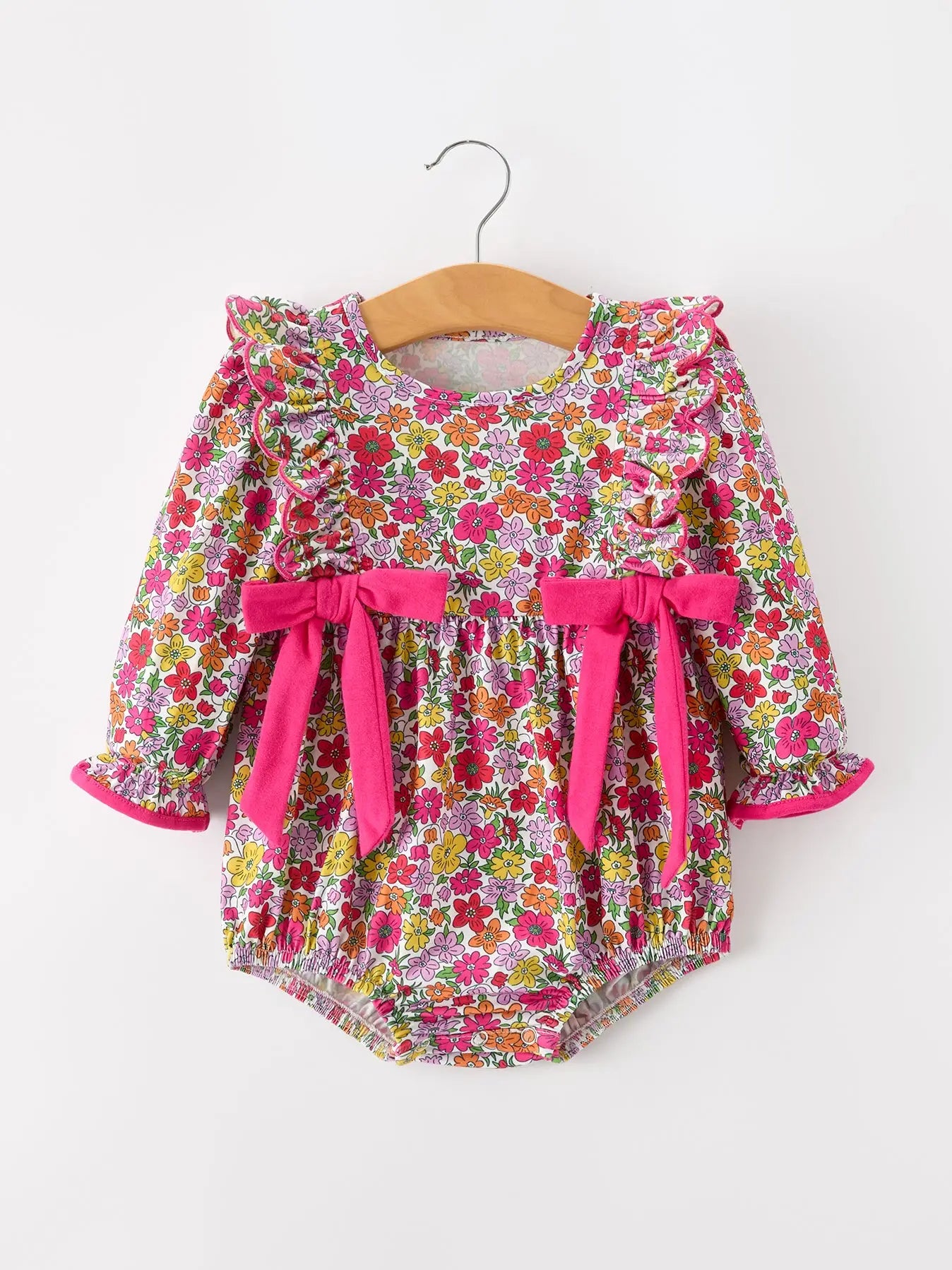 Hot Pink Floral Romper