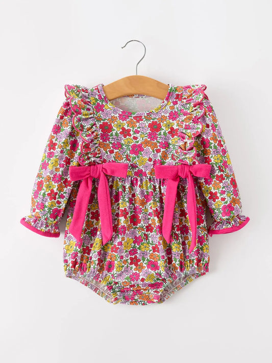 Hot Pink Floral Romper