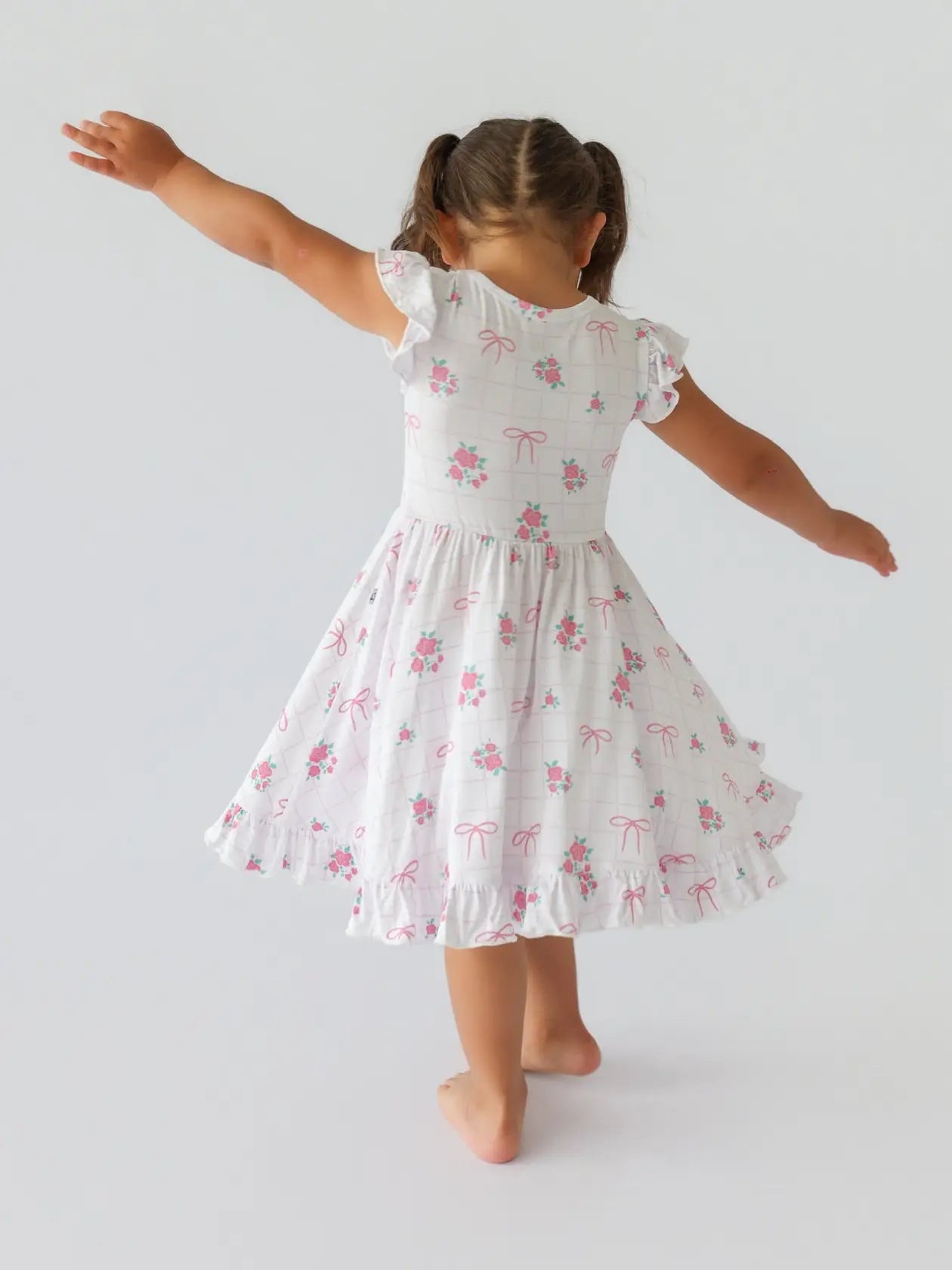 Tied with Roses Ruffle Dress