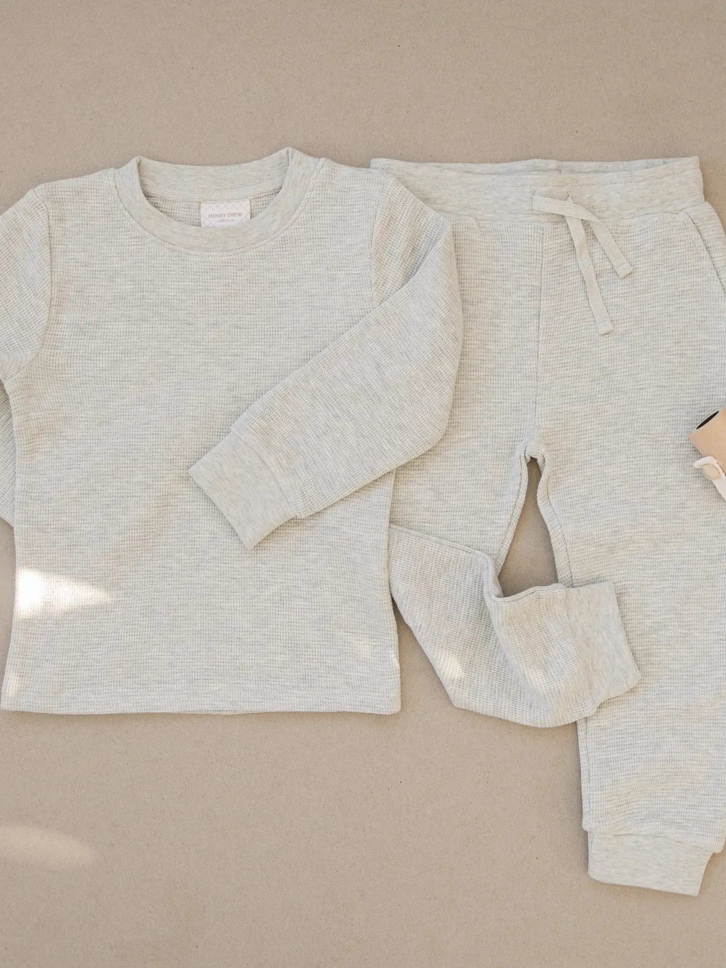 Waffle Knit Set - Ash