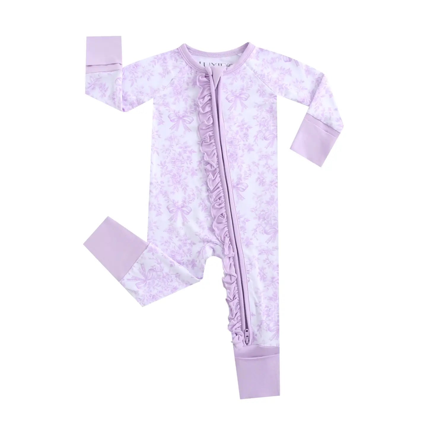 Bows & Blooms Ruffled Zippered Romper