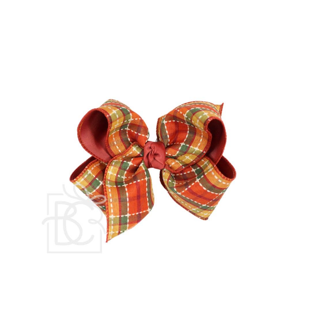 New Rust Fall Plaid Bow