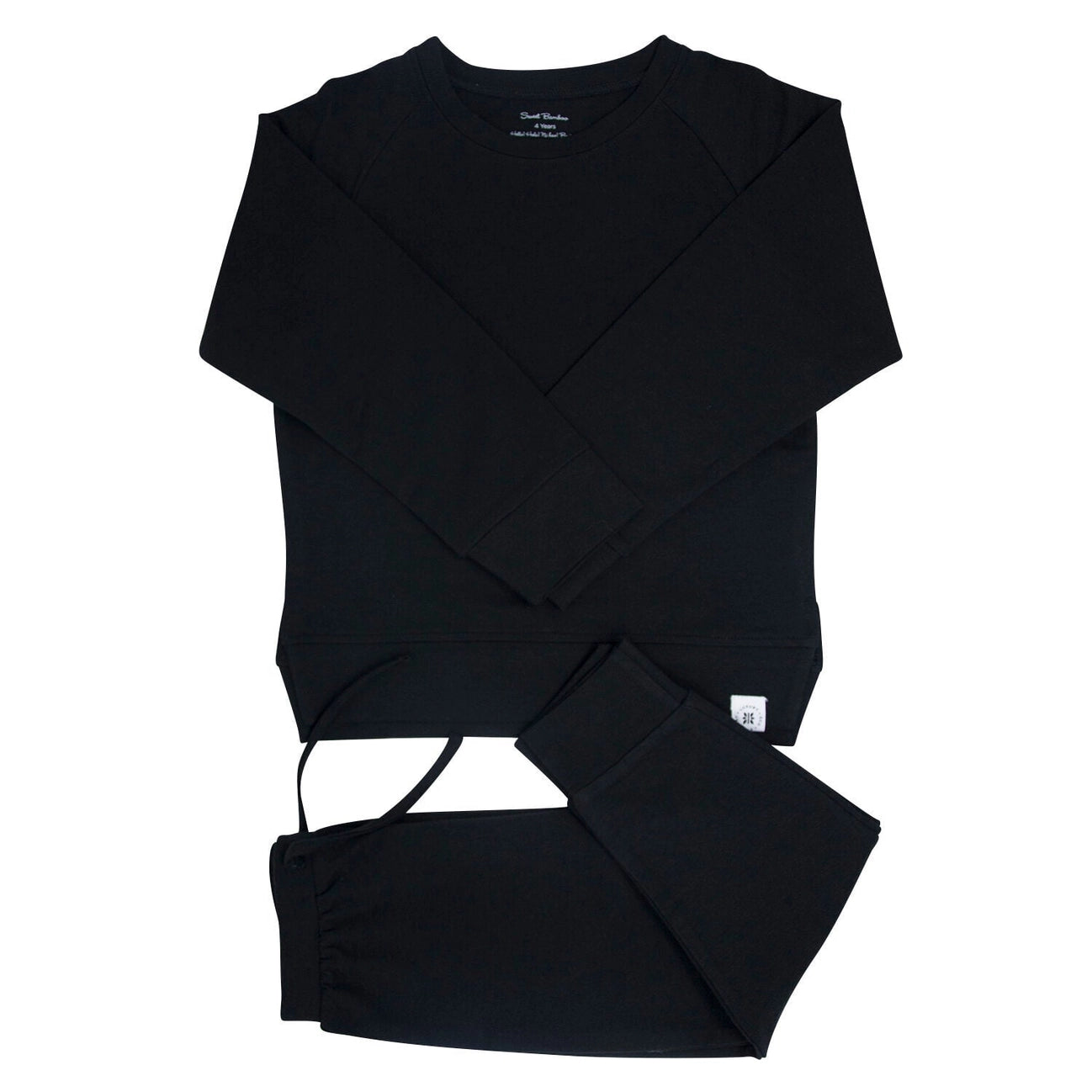 Crew Neck Jogger Set - Black