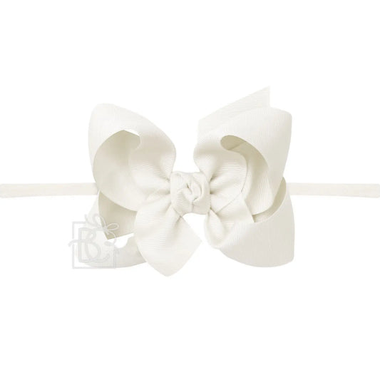 4.5" Headband w/Bow - Antique White