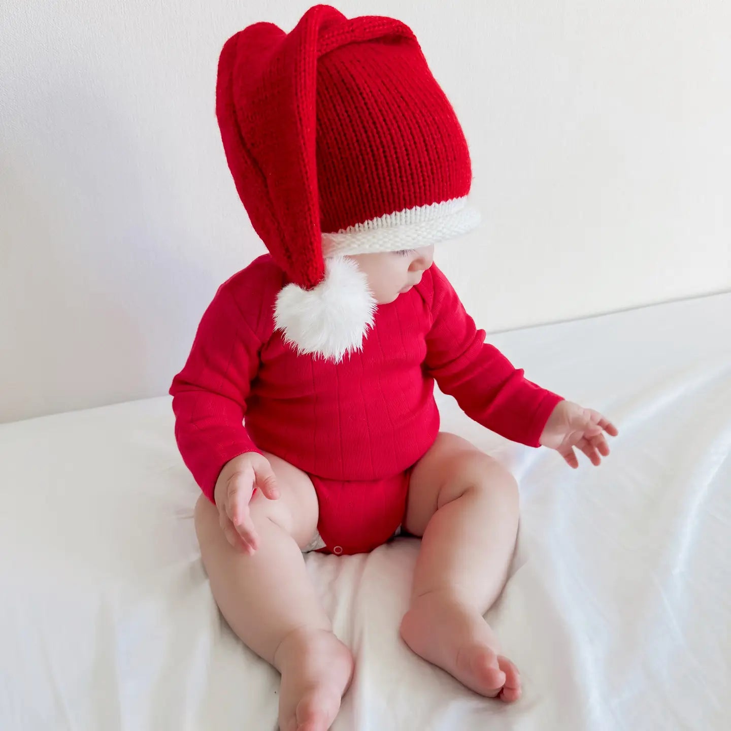 Santa Knit Hat - Newborn