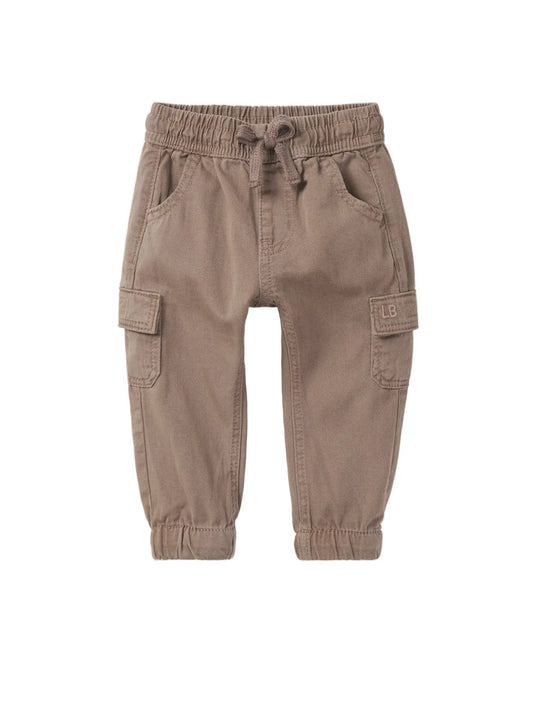 Cotton Twill Cargo Jogger - Mushroom