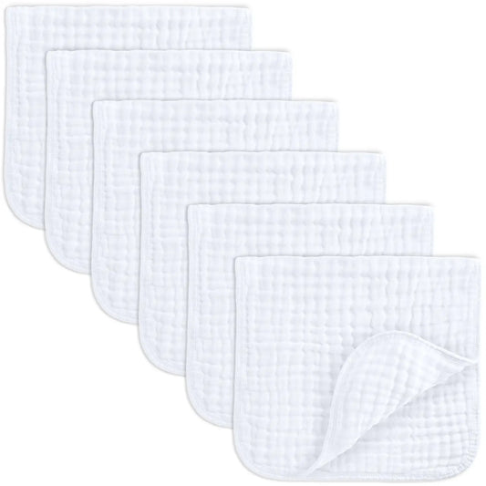 Muslin Burp Cloth Set (6) - White
