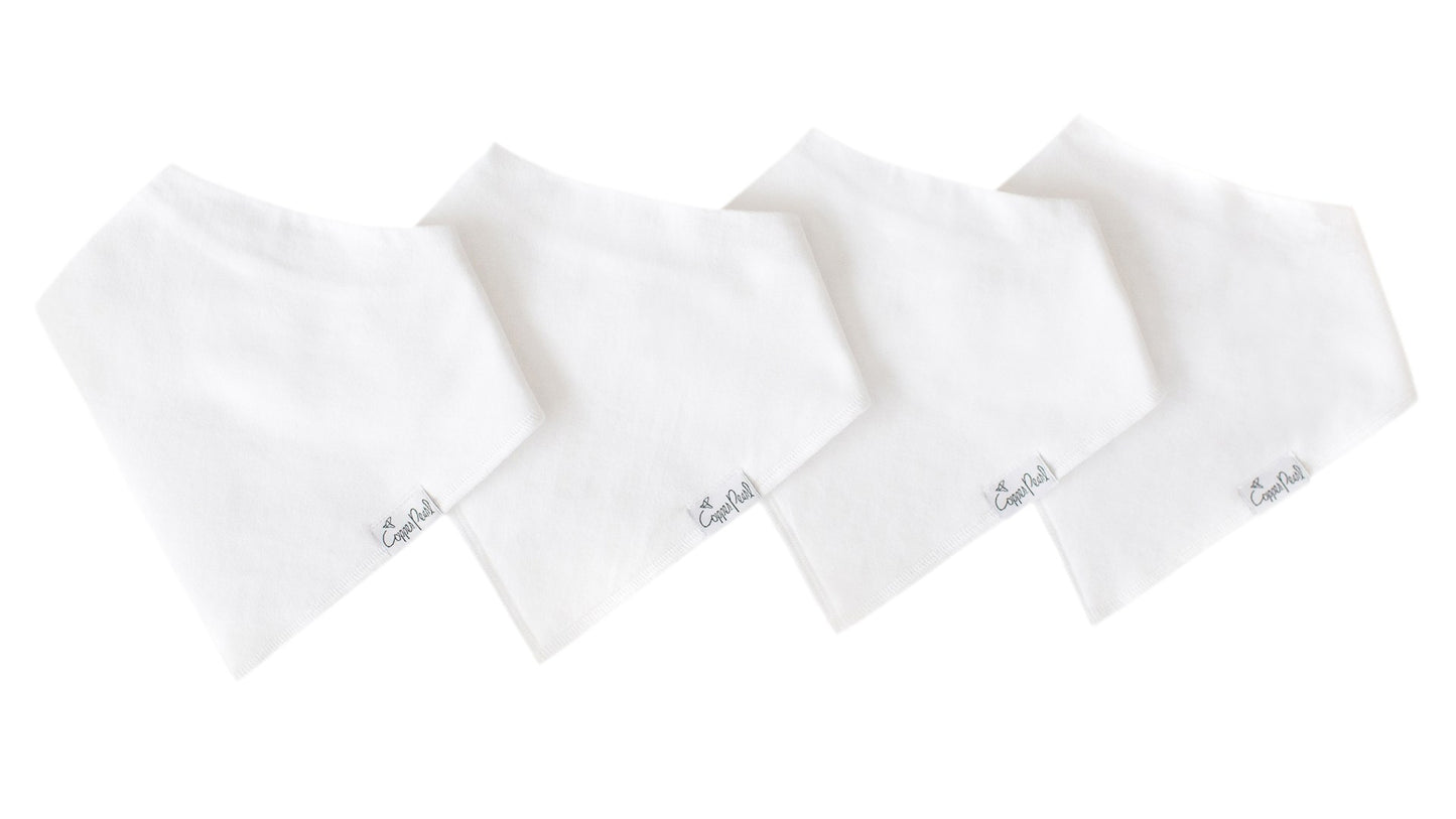 Copper Pearl Bandana Bib Set (4-pack) - White