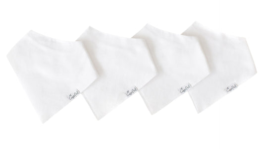 Copper Pearl Bandana Bib Set (4-pack) - White