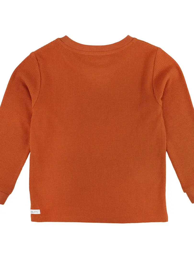 Rust Waffle Knit Crewneck