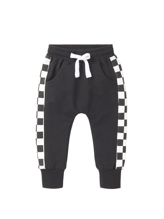 Side Check Black Jogger