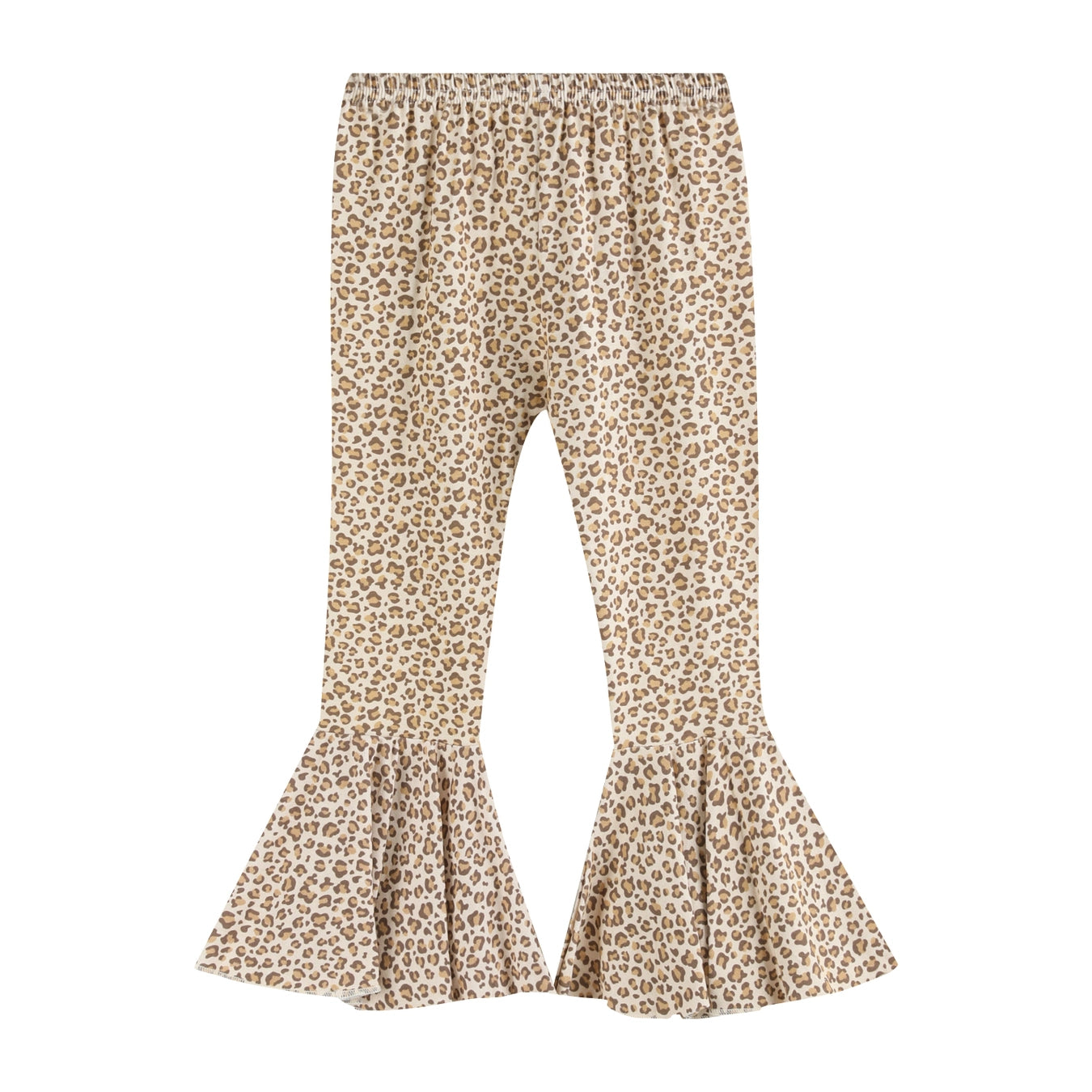 Tan & Cream Leopard Bell Bottoms