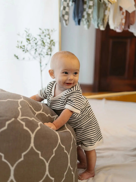 Black/White Stripe Lounge Set