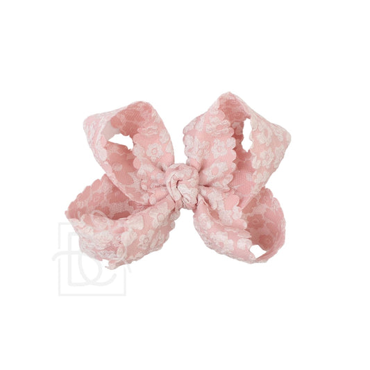 4.5" Scalloped Lace Flower Bow-Sweet Nectar